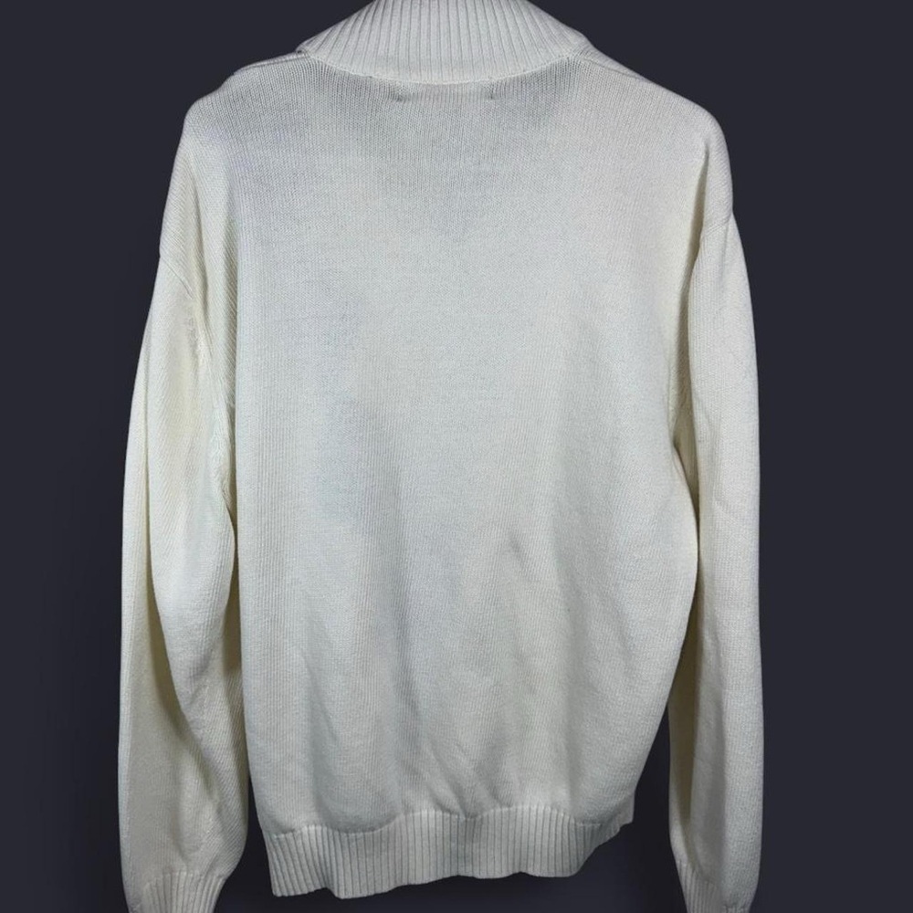 Oscar de la Renta Argyle Quarter-Zip Knit Sweater – XXL - Picture 4 of 4